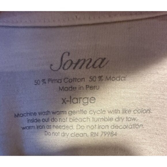 Soma Lotus Top Peruvian Pima Cotton Floral Scoop Neck SZ XL Artsy Boho Colorful - Picture 2 of 4